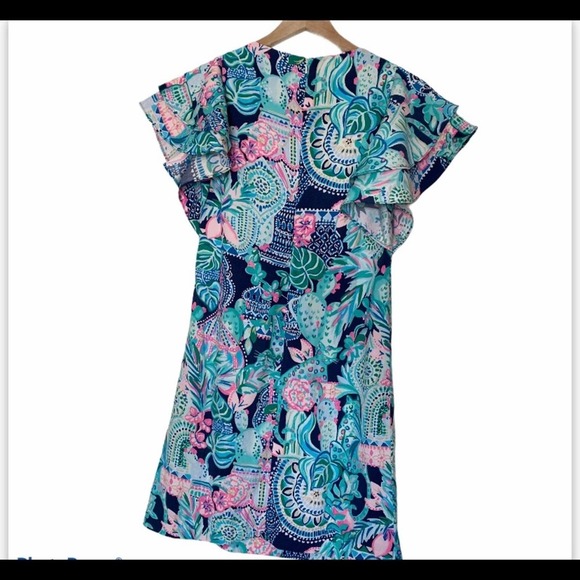 Lilly Pulitzer Kathie Flutter Sleeve Dress 00 - Picture 2 of 4